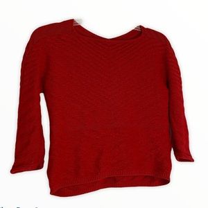 Olsen Red Cropped Dolman Sleeve Sweater Size M